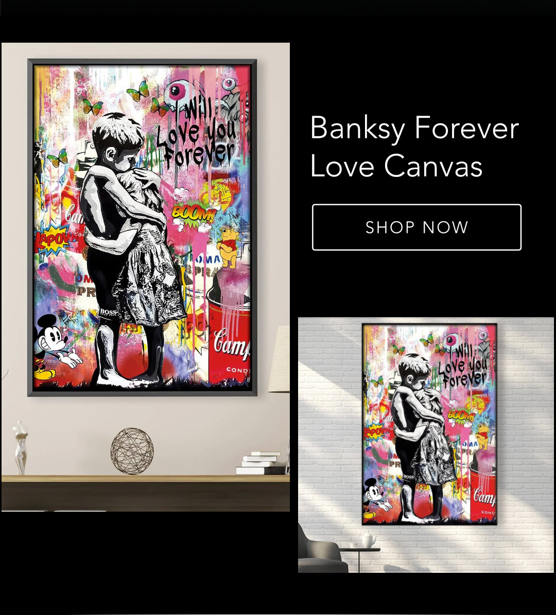 Banksy Forever Love Canvas