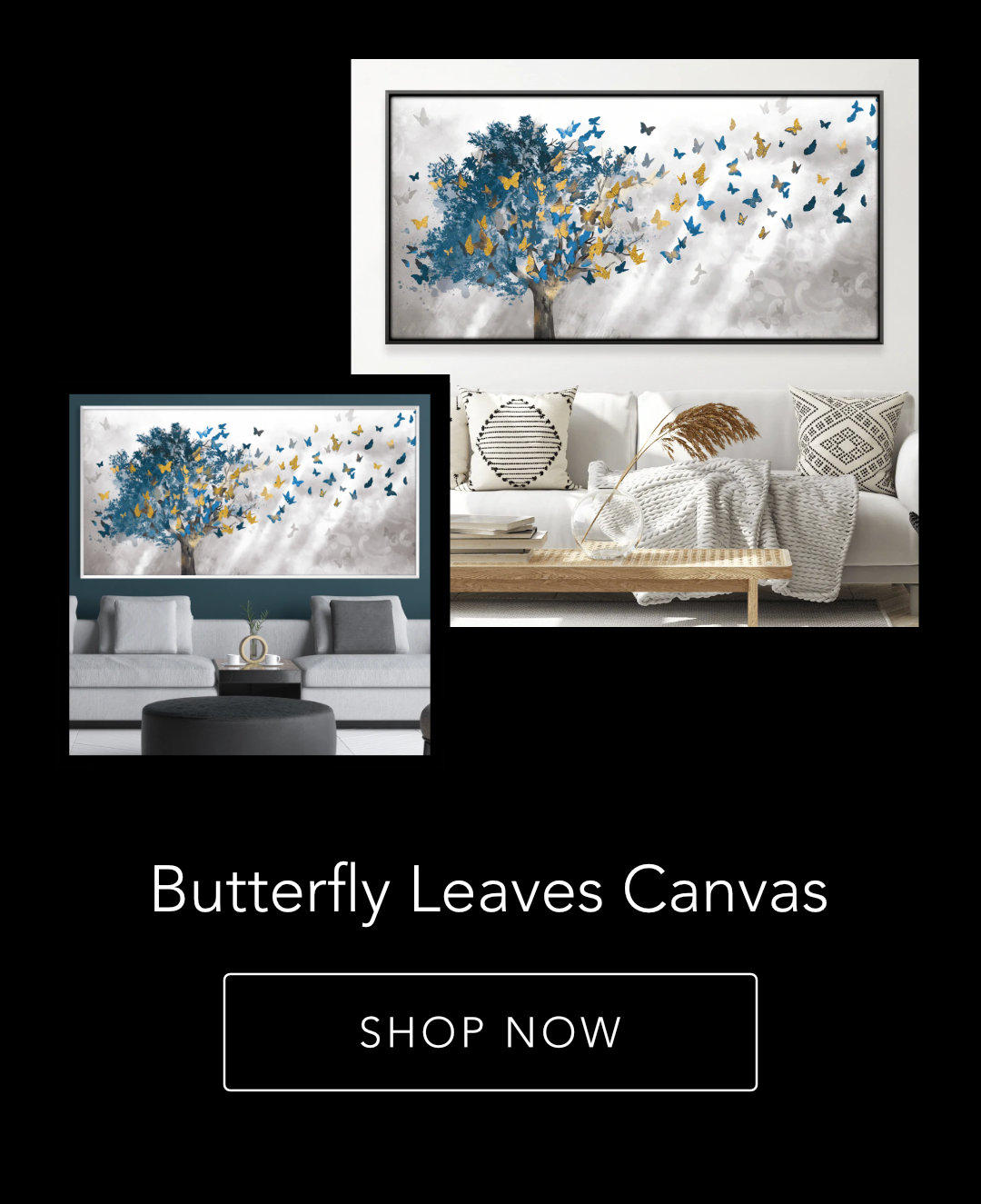 Butterfly Leaves Canvas