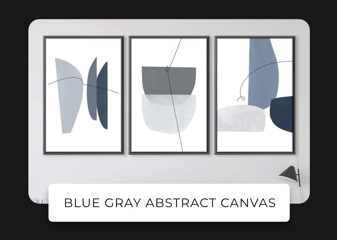 Blue Gray Abstract Canvas