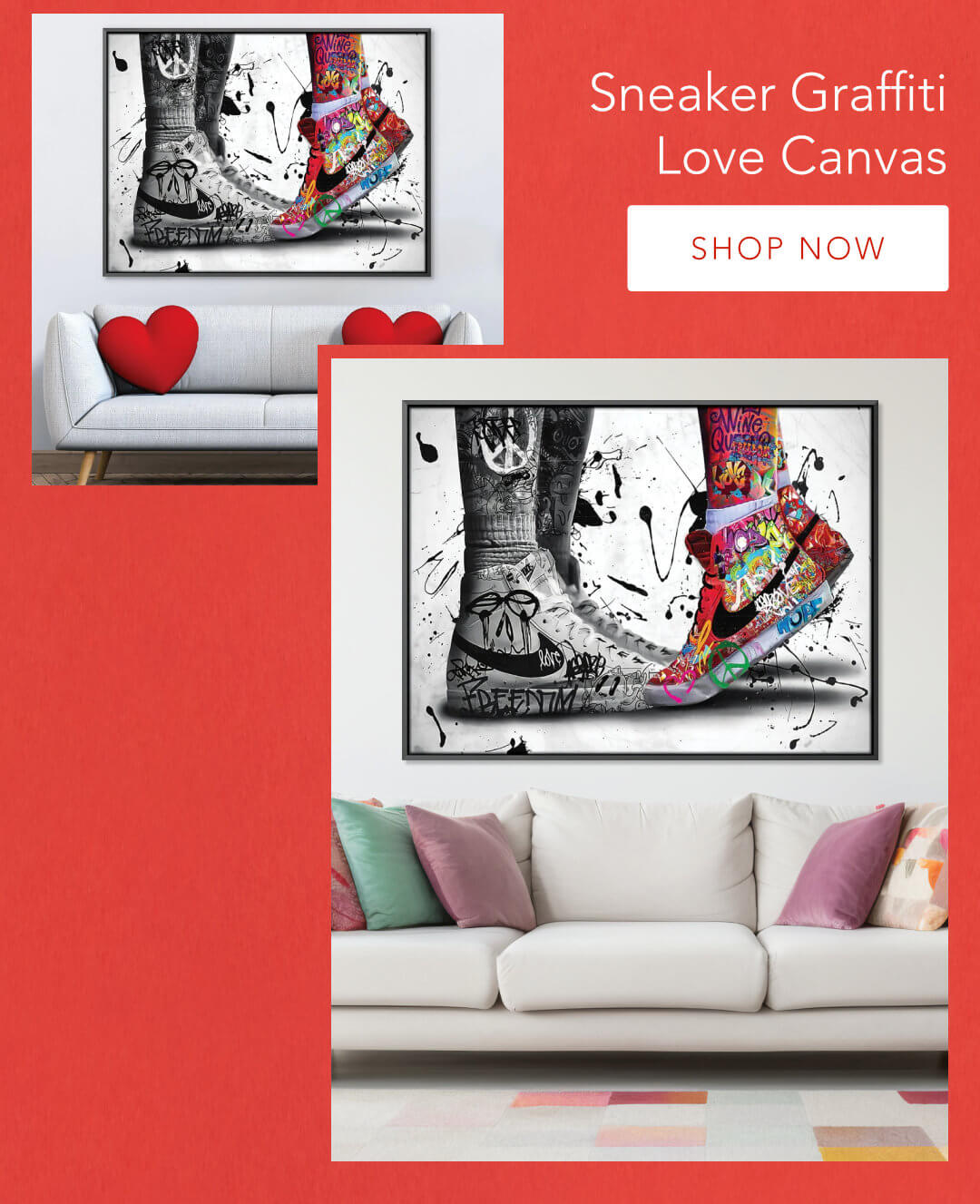 Sneaker Graffiti Love Canvas