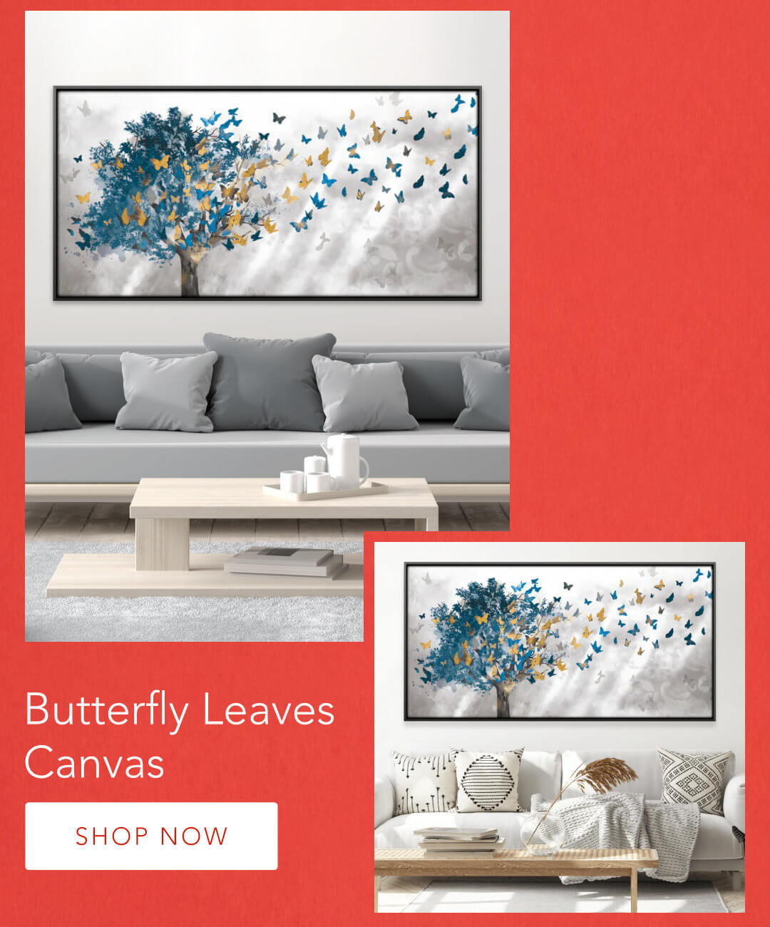 Butterfly Leaves Canvas