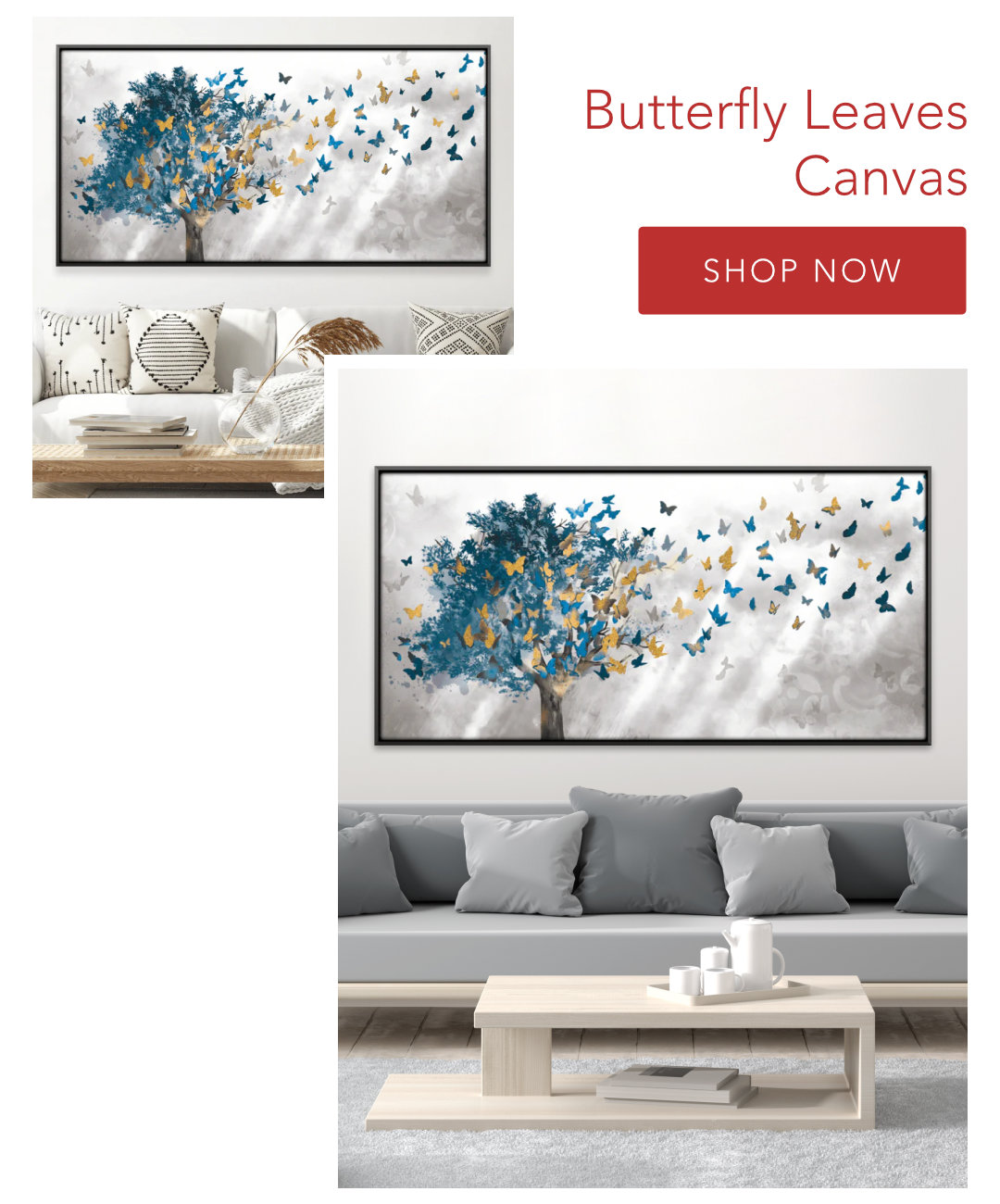 Butterfly Leaves Canvas