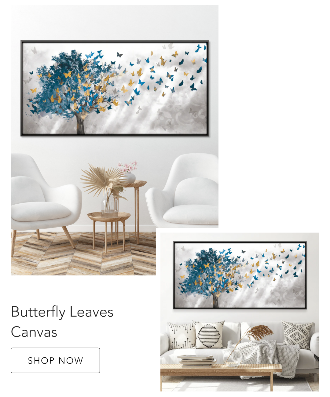 Butterfly Leaves Canvas