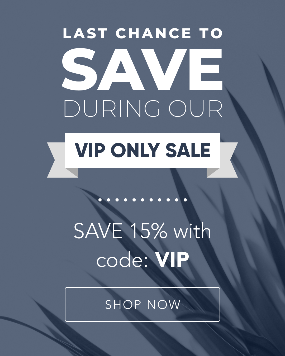 LAST CHANCE TO SAVE DURING OUR VIP ONLY SALE