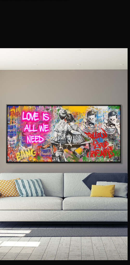 Graffiti Banksy Love Is All We Need Canvas